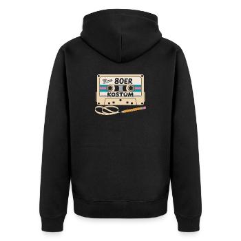 Das ist mein 80er Kostüm Karneval Mottoparty - Unisex Premium Bio Zip Hoodie - Schwarz - Hinten - Nico (187cm)