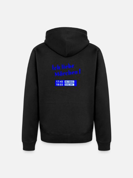 Märchen Bahn - Unisex Premium Bio Zip Hoodie - Schwarz