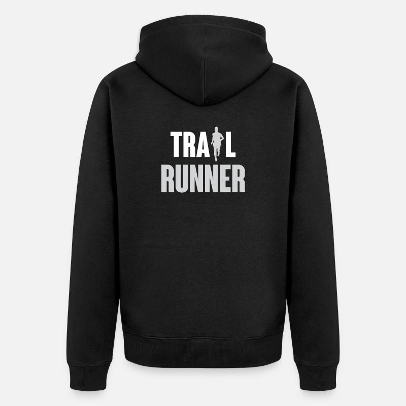 Coureur de trail - Veste à capuche bio Premium Unisexe - noir