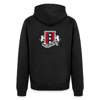 Amsterdam Crest Heraldry Lions - Unisex Premium Organic Zip Hoodie - black - Back - Nico (187cm)
