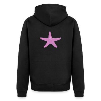 Étoile de mer rose animal de mer maritime enfants décoration - Veste à capuche bio Premium Unisexe - noir - Dos - Nico (187cm)