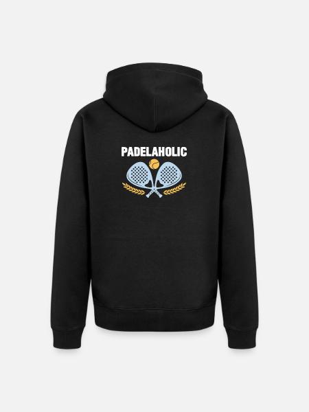 Padel Tennis Padelaholic - Premium økologisk unisex-hættejakke - sort