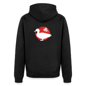 Silhouette De Canard Japonais - Veste à capuche bio Premium Unisexe - noir - Dos - Nico (187cm)