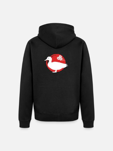 Duck Silhouette Japanese - Unisex Premium Organic Zip Hoodie - black