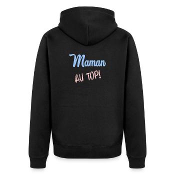 MAMAN. FÊTE DES MÈRES - Veste à capuche bio Premium Unisexe - noir - Dos - Nico (187cm)