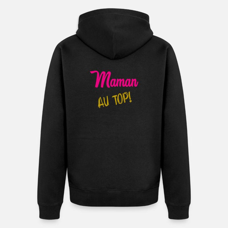 MAMA - Unisex Premium Bio Zip Hoodie - Schwarz