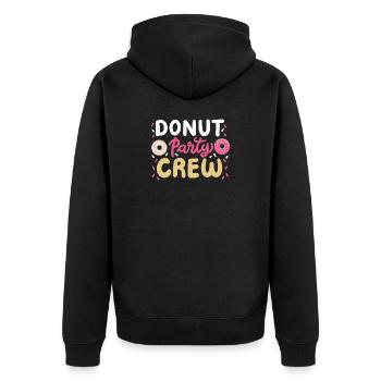 Donut-Party-Matching - Unisex Premium Bio Zip Hoodie - Schwarz - Hinten - Nico (187cm)