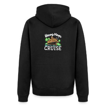 Flitterwochen Kreuzfahrt Urlaub - Unisex Premium Bio Zip Hoodie - Schwarz - Hinten - Nico (187cm)