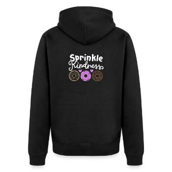 Donut gegen Mobbing - Unisex Premium Bio Zip Hoodie - Schwarz - Hinten - Nico (187cm)
