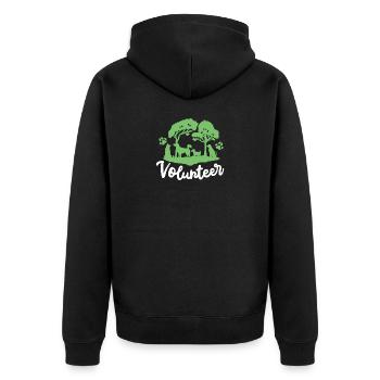 Freiwilliger Helfer bei der Hunderettung - Unisex Premium Bio Zip Hoodie - Schwarz - Hinten - Nico (187cm)
