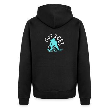 Eishockey Eishockeyspielerin - Unisex Premium Bio Zip Hoodie - Schwarz - Hinten - Nico (187cm)
