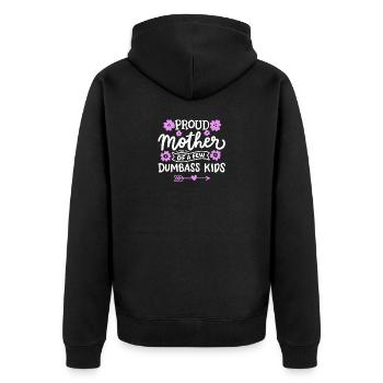 Stolze Mutter Muttertag - Unisex Premium Bio Zip Hoodie - Schwarz - Hinten - Nico (187cm)