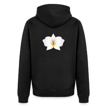 Fleur d’orchidée délicate aux couleurs pastel - Veste à capuche bio Premium Unisexe - noir - Dos - Nico (187cm)