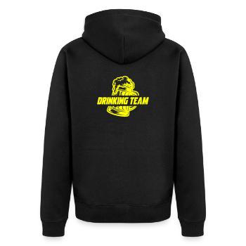 Drinking Team Bier - Unisex Premium Bio Zip Hoodie - Schwarz - Hinten - Nico (187cm)