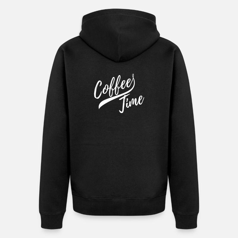 It is coffee time - Unisex Premium Bio Zip Hoodie - Schwarz