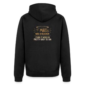 Math Nerd Students University Professor Mathematics - Unisex Premium Organic Zip Hoodie - black - Back - Nico (187cm)