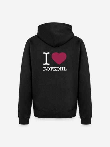 I love red cabbage - Unisex Premium Organic Zip Hoodie - black