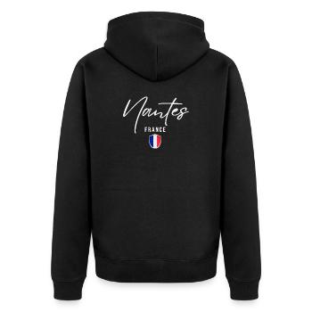 Nantes France, design élégant Nantes - Veste à capuche bio Premium Unisexe - noir - Dos - Nico (187cm)