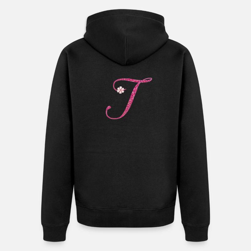 « T », un signe de puissance silencieuse - Veste à capuche bio Premium Unisexe - noir