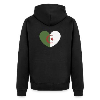 Drapeau du cœur de l’Algérie - Veste à capuche bio Premium Unisexe - noir - Dos - Nico (187cm)