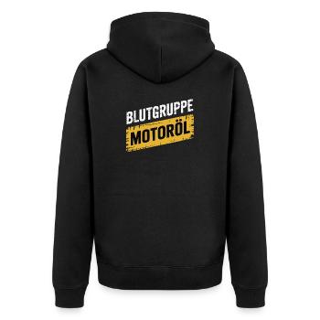 Groupe sanguin : conception du tournevis à huile moteur - Veste à capuche bio Premium Unisexe - noir - Dos - Nico (187cm)