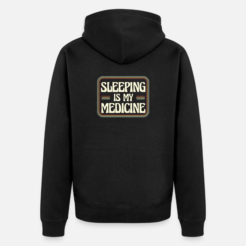 Dormir, c’est mon remède - Veste à capuche bio Premium Unisexe - noir