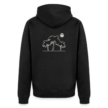 Tropical palm trees in sunset - Unisex Premium Organic Zip Hoodie - black - Back - Nico (187cm)