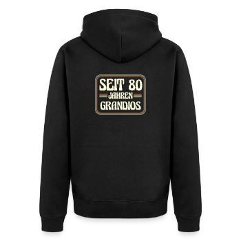 80 Years Old Birthday 80th Birthday - Unisex Premium Organic Zip Hoodie - black - Back - Nico (187cm)