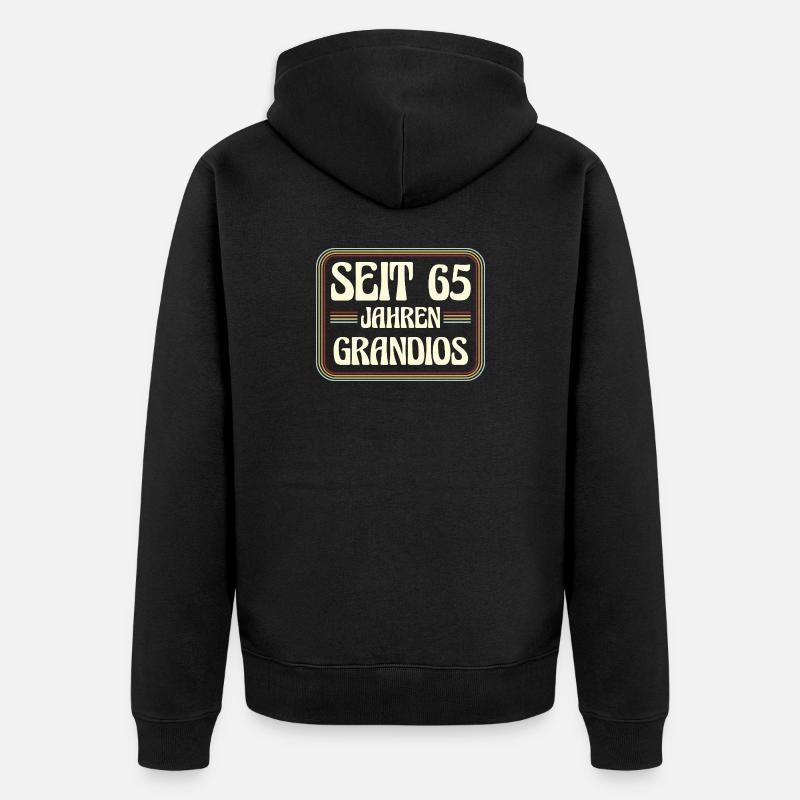 65 ans Anniversaire 65 ans - Veste à capuche bio Premium Unisexe - noir
