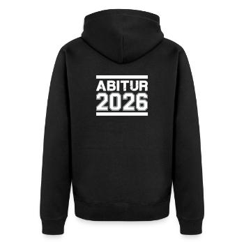 Abitur 2026  - Unisex Premium Bio Zip Hoodie - Schwarz - Hinten - Nico (187cm)