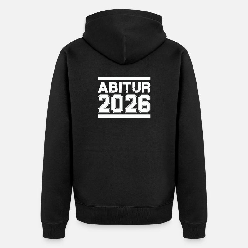 Abitur 2026  - Unisex Premium Bio Zip Hoodie - Schwarz