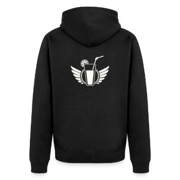 Wing cocktail with lemon slice - Unisex Premium Organic Zip Hoodie - black - Back - Nico (187cm)