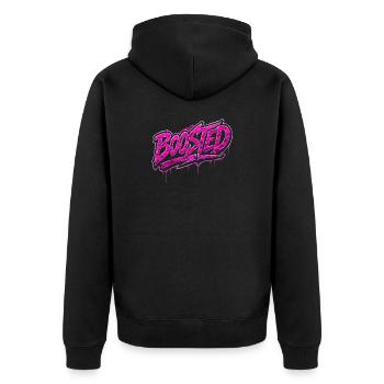 Design rose camouflage de la culture des voitures turbo boostée - Veste à capuche bio Premium Unisexe - noir - Dos - Nico (187cm)