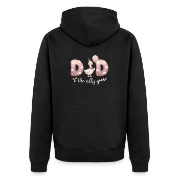 Dad of the Silly Goose - Unisex Premium Bio Zip Hoodie - Schwarz - Hinten - Nico (187cm)