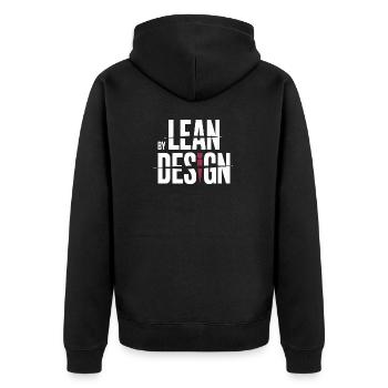 Schnittsaison Bei Reduziertem Kaloriendefizit - Unisex Premium Bio Zip Hoodie - Schwarz - Hinten - Nico (187cm)