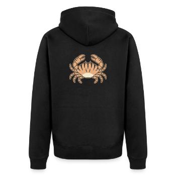 Stylized crab with tiger stripes - Unisex Premium Organic Zip Hoodie - black - Back - Nico (187cm)