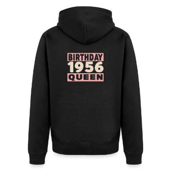 Biker 70 years old 1956 Anniversary - Unisex Premium Organic Zip Hoodie - black - Back - Nico (187cm)