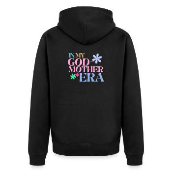 In My Godmother Era Shirt - Gift Godmother - Unisex Premium Organic Zip Hoodie - black - Back - Nico (187cm)
