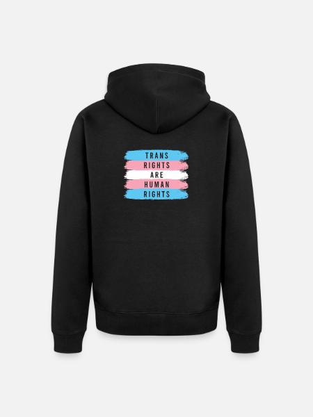 LGBTQ-Pride-Monat – Trans-Rechte sind Menschenrechte - Unisex Premium Bio Zip Hoodie - Schwarz