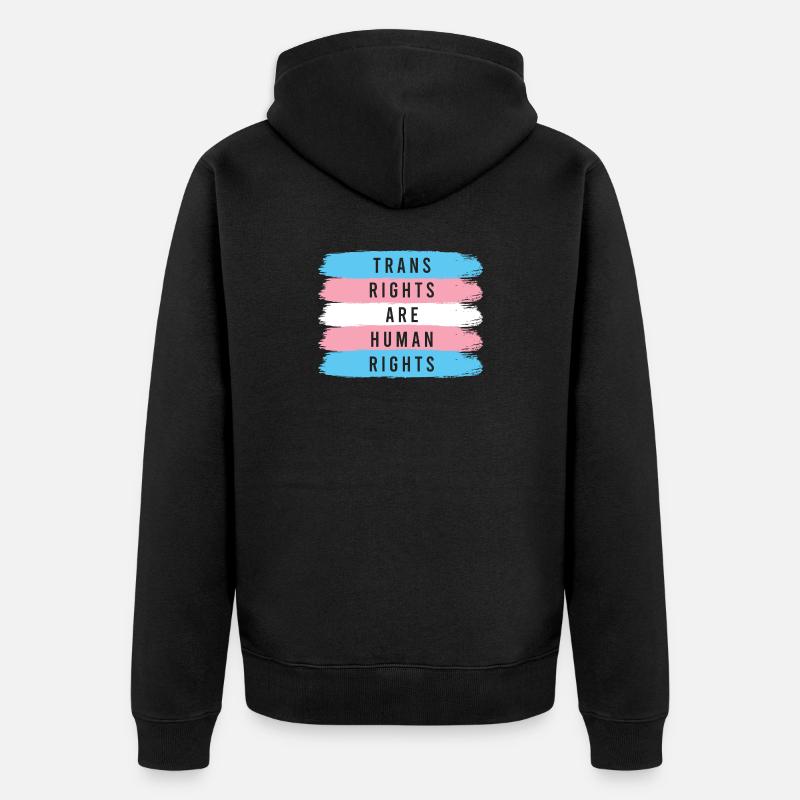 LGBTQ-Pride-Monat – Trans-Rechte sind Menschenrechte - Unisex Premium Bio Zip Hoodie - Schwarz