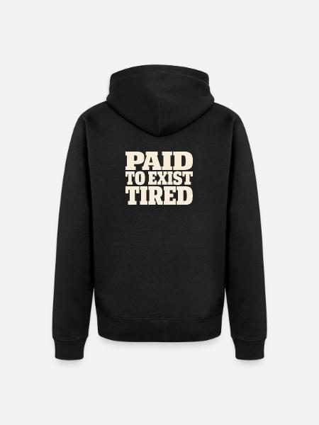 Burnt-out millennial, tired adult, - Unisex Premium Organic Zip Hoodie - black
