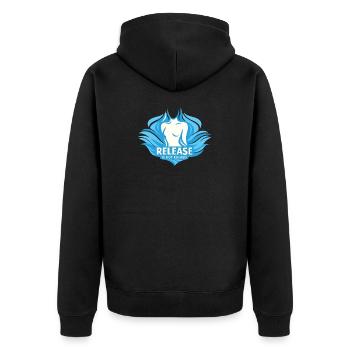 Somatic Healing Somatic Therapy - Unisex Premium Organic Zip Hoodie - black - Back - Nico (187cm)