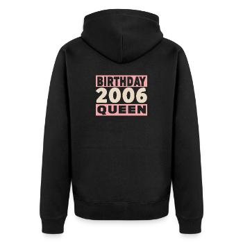 birthday queen 20 ans 2006 Anniversaire - Veste à capuche bio Premium Unisexe - noir - Dos - Nico (187cm)