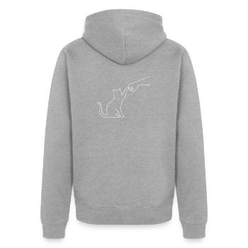 Katze Pfote lustig - Unisex Premium Bio Zip Hoodie - Grau meliert - Hinten - Nico (187cm)