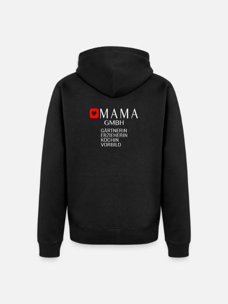 Mama GmbH Spruch Geschenkidee - Unisex Premium Bio Zip Hoodie - Schwarz
