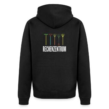 Leiter vom Rechenzentrum Gärtner Gärtnerin Garten - Unisex Premium Bio Zip Hoodie - Schwarz - Hinten - Nico (187cm)