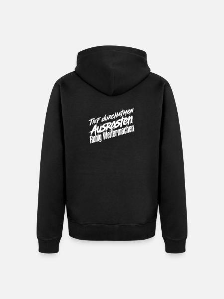 Durchatmen Weiter - Unisex Premium Bio Zip Hoodie - Schwarz