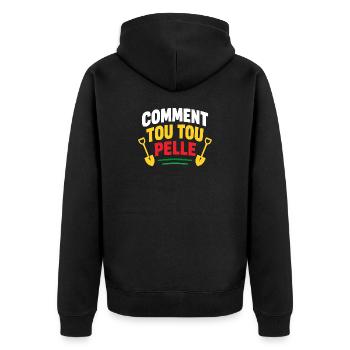 Wie man alle Schaufeln macht - Unisex Premium Bio Zip Hoodie - Schwarz - Hinten - Nico (187cm)