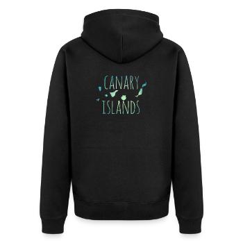 Canary Islands - Unisex Premium Bio Zip Hoodie - Schwarz - Hinten - Nico (187cm)