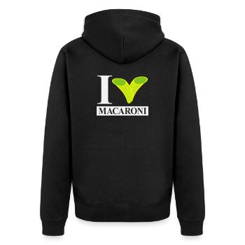I love macaroni - Unisex Premium Organic Zip Hoodie - black - Back - Nico (187cm)